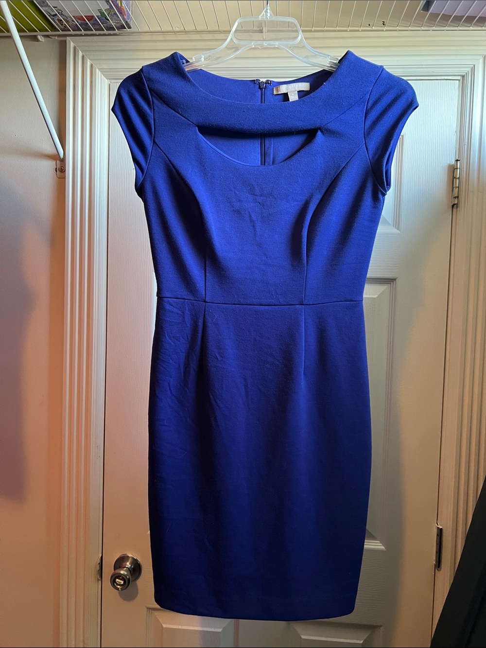 Royal Blue Cap-Sleeve Sheath Dress - Banana Republic